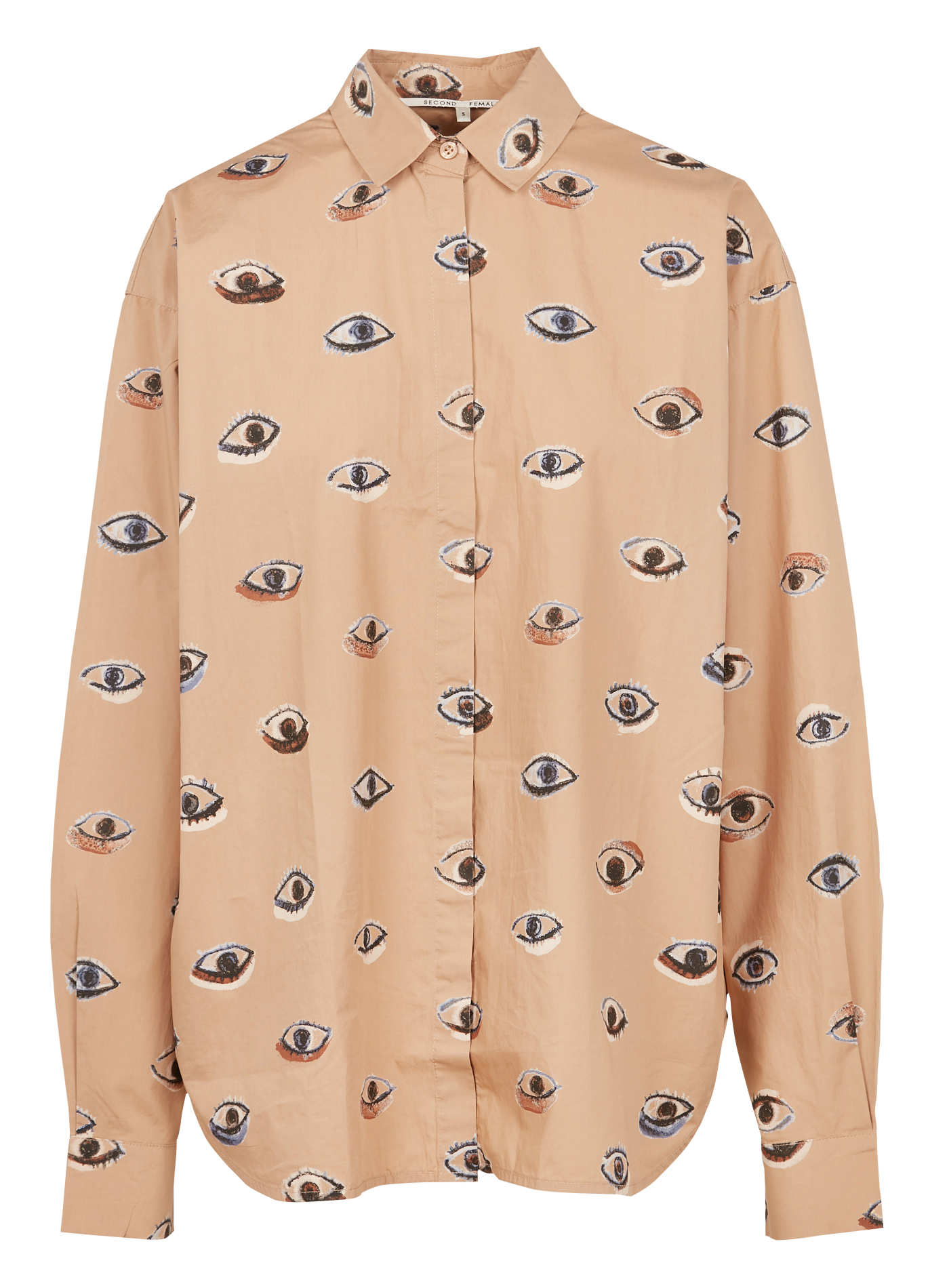EYES - Chemise ample imprimés yeux en coton organique| Beige