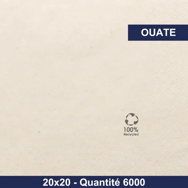 QUALQUE - Serviette de table ouate - 20x20 - Naturel - x6000
