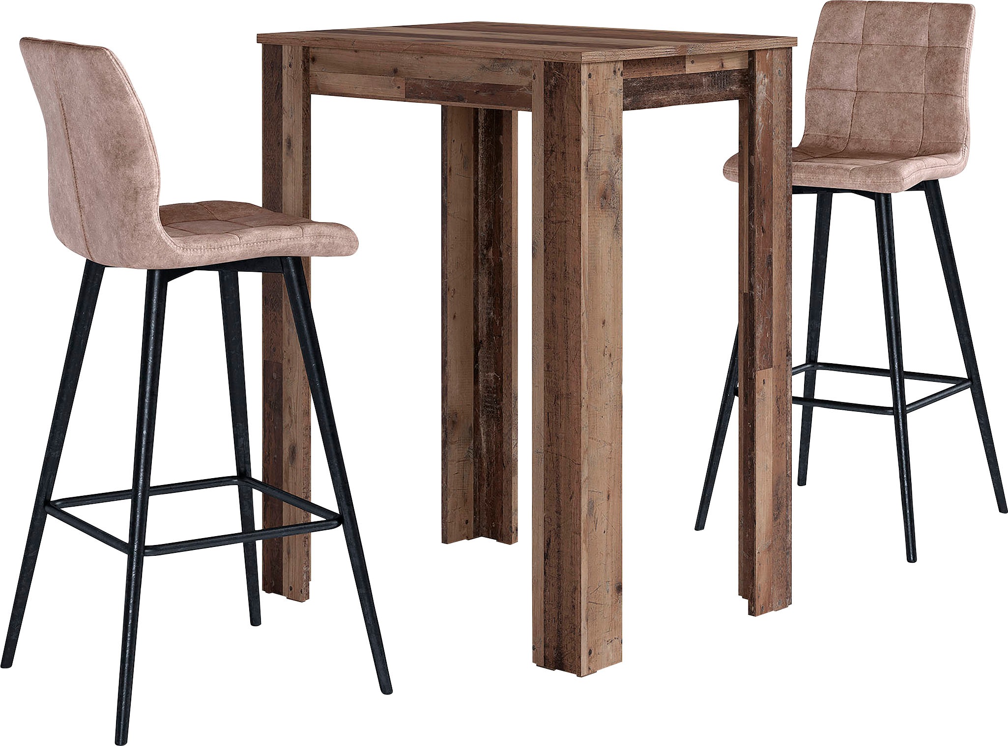 byLIVING Barhocker »Simone« Set, 2er, 2 Stk. tlg. 2er Set, Vintage braun oder Webstoff anthrazit