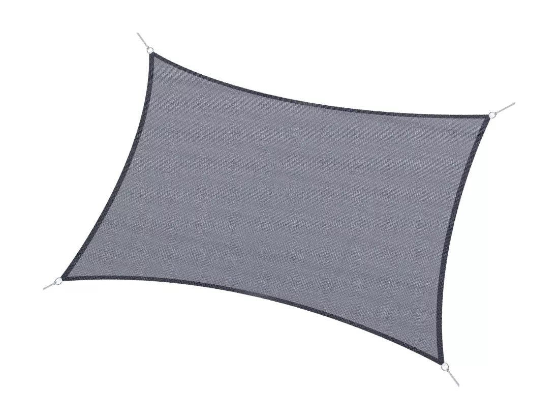 Voile d'ombrage rectangulaire 6L x 4l m HDPE gris
