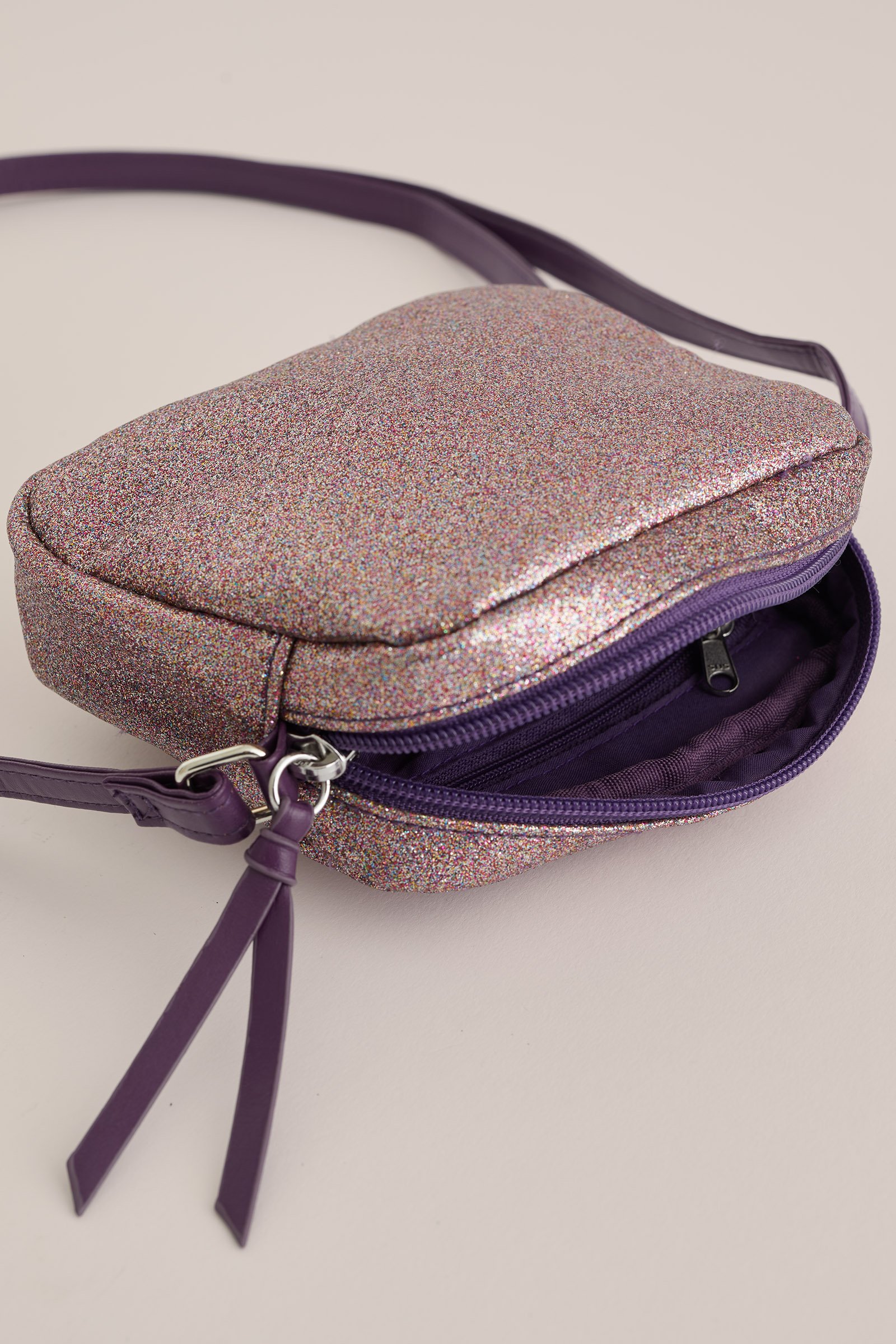 Meisjes tas met glitter WE Fashion Donkerpaars