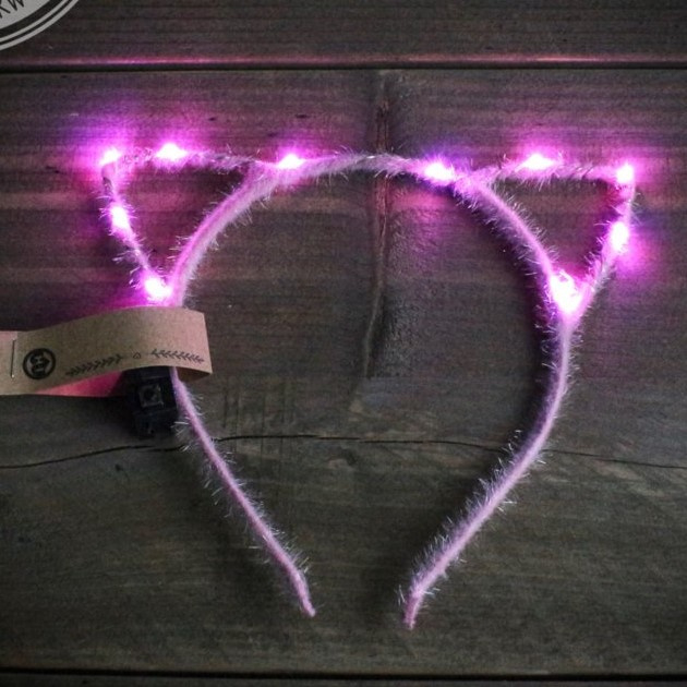 Headband Led diadeem Cats - All Pink