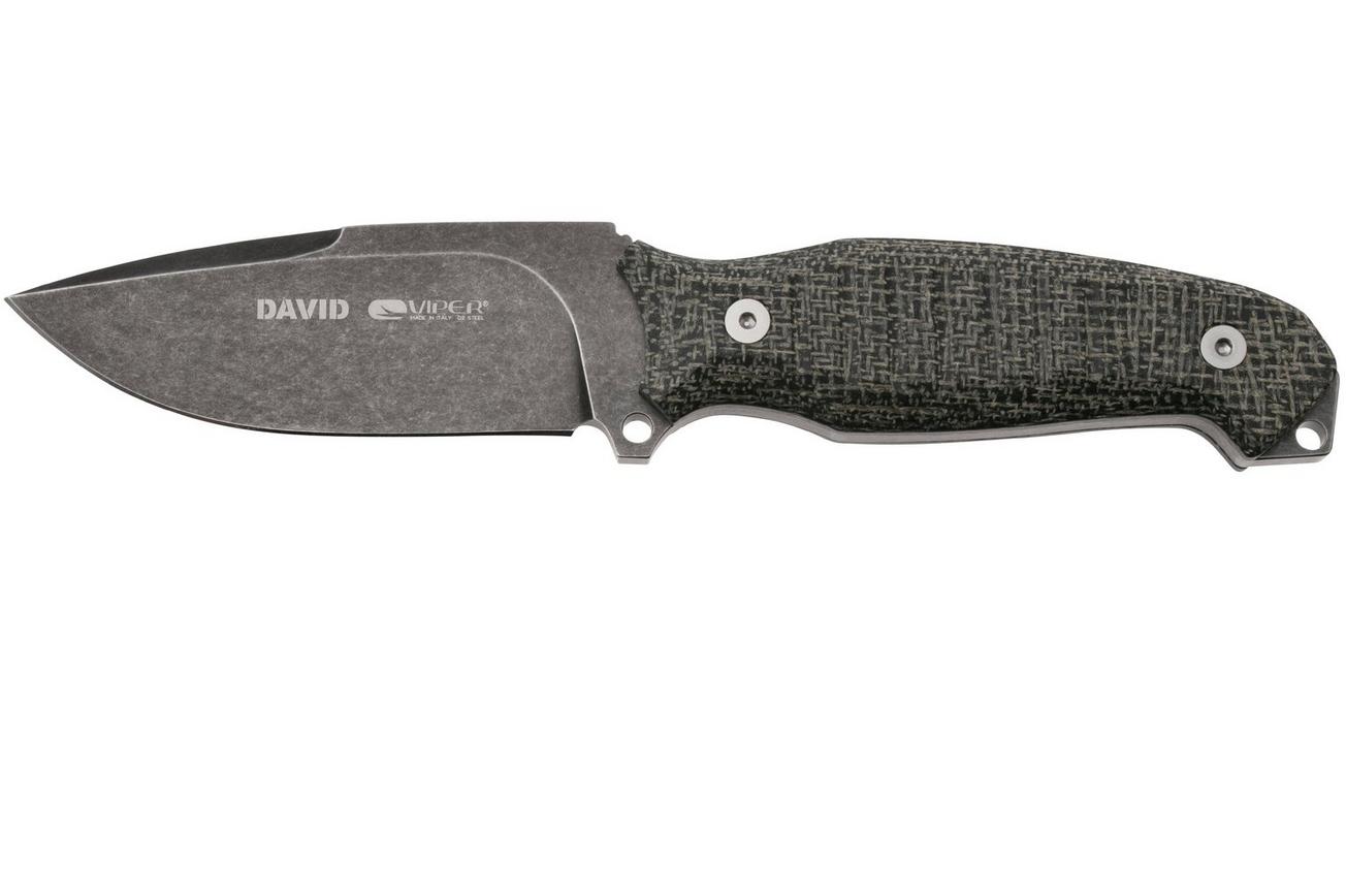 Viper David Evolution 4002ECB D2, Black Micarta, vaststaand mes