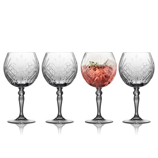 Lyngby Glas Krystal Medlodia 4-pak Gin & Tonic Glas, Klar, 65 cl