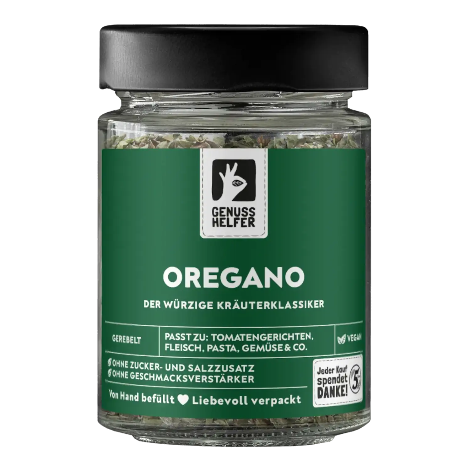 Oregano, gerebelt, im Glas