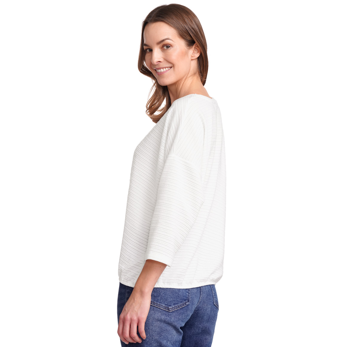 Gina Benotti Damen Shirt mit 3/4-Ärmeln weiss