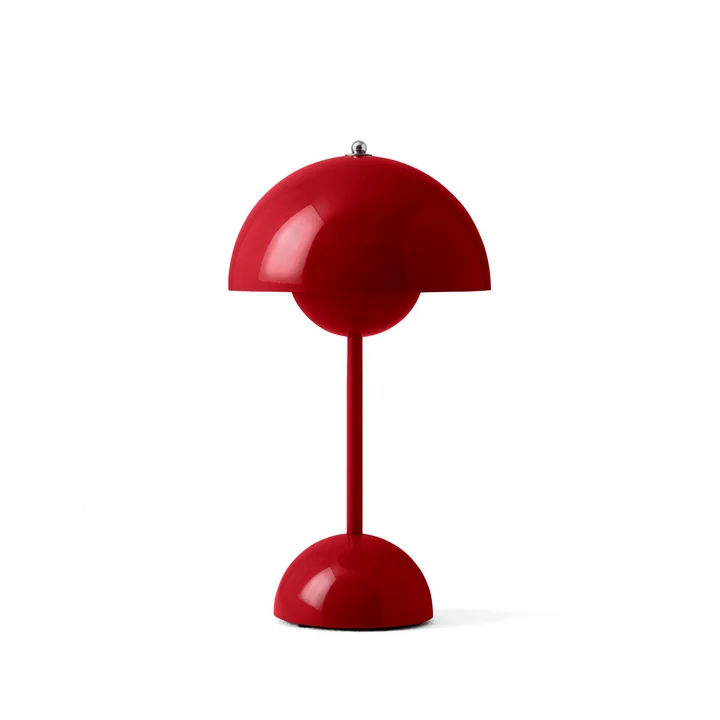 &Tradition - Flowerpot Akku Tischleuchte VP9 mit magnetischem Ladekabel, glänzend, zinnoberrot