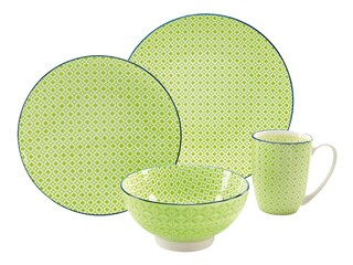 CreaTable Dessertteller MEDITERRAN 4er Set 21 cm grün