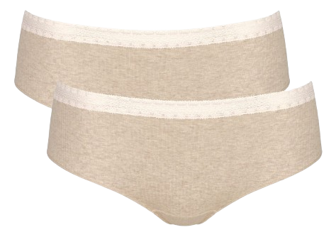 Sloggi Go Ribbed Dames Hipster 2 Pack Grey Combination Maat M 1 Stuk