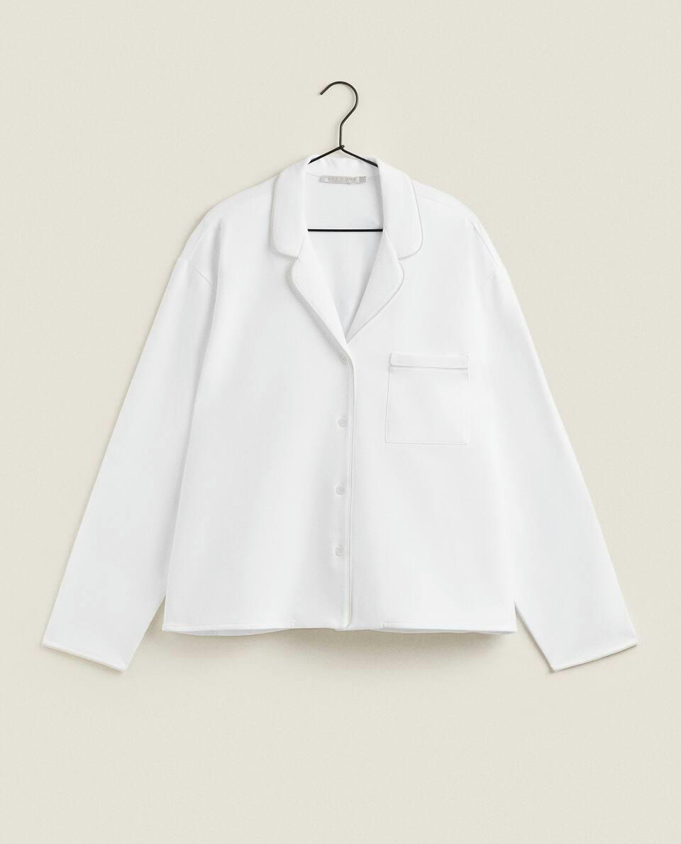 CAMISA DE TECIDO FELPUDO COM DETALHES