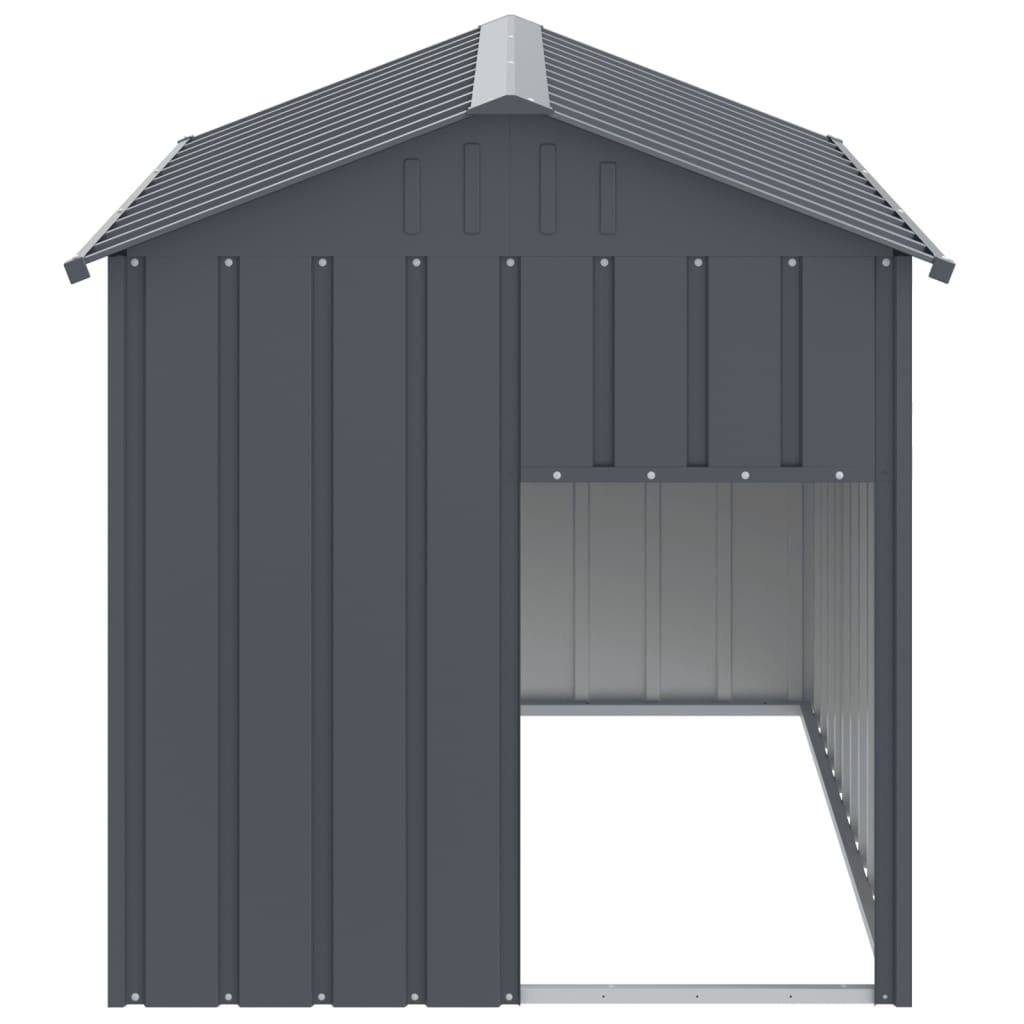 Canil vidaXL com cobertura, aço galvanizado, cinza, 117x103x123cm