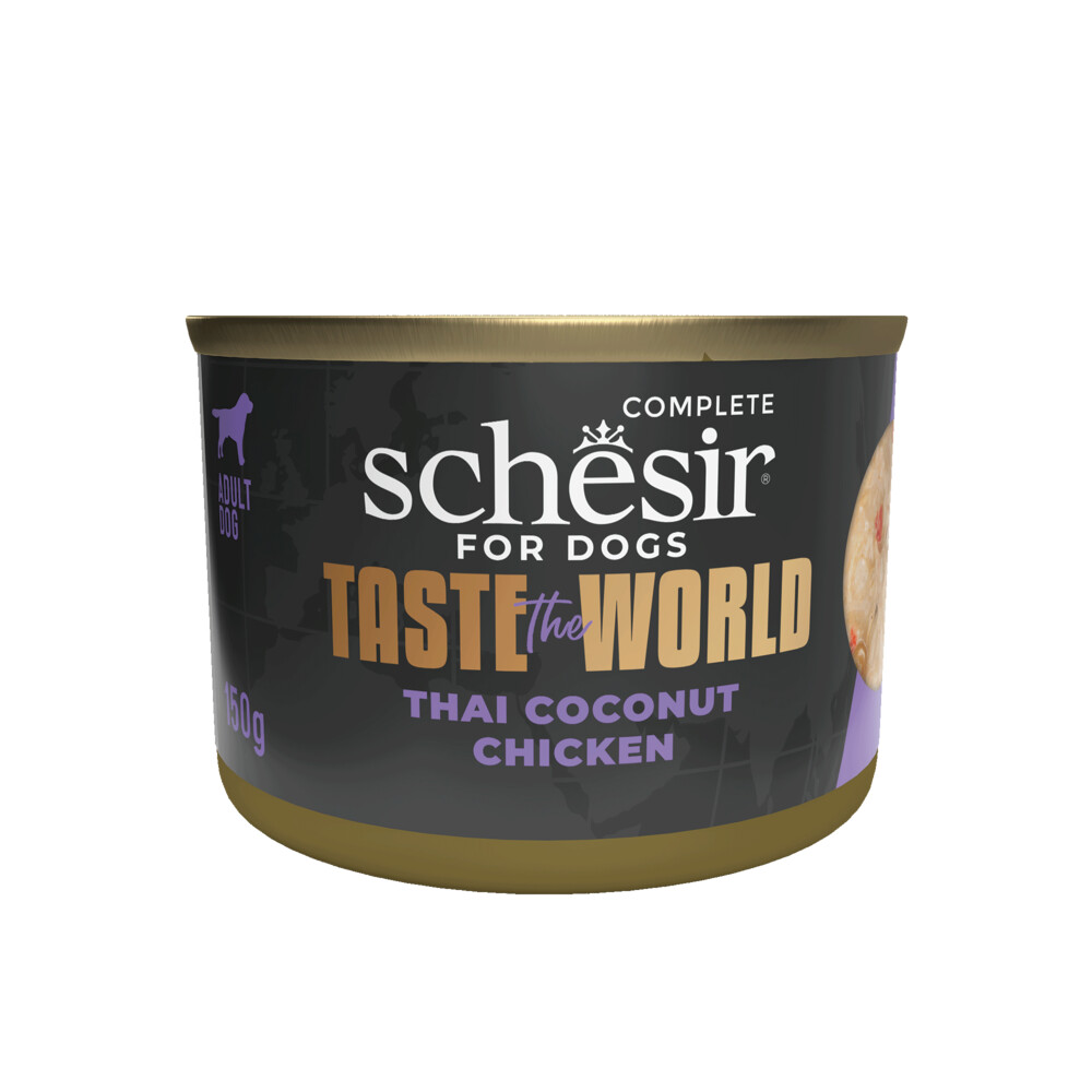 8x Schesir Taste The World Hond Thai Coconut150 gr