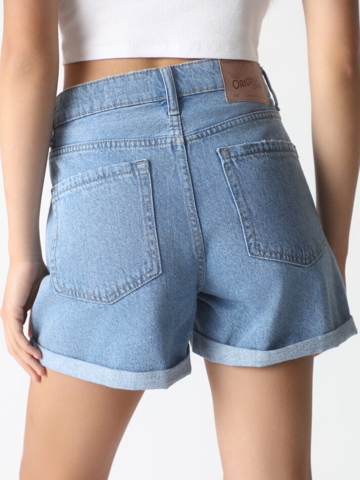 Shorts jeans Mom - Azul Claro Delavado