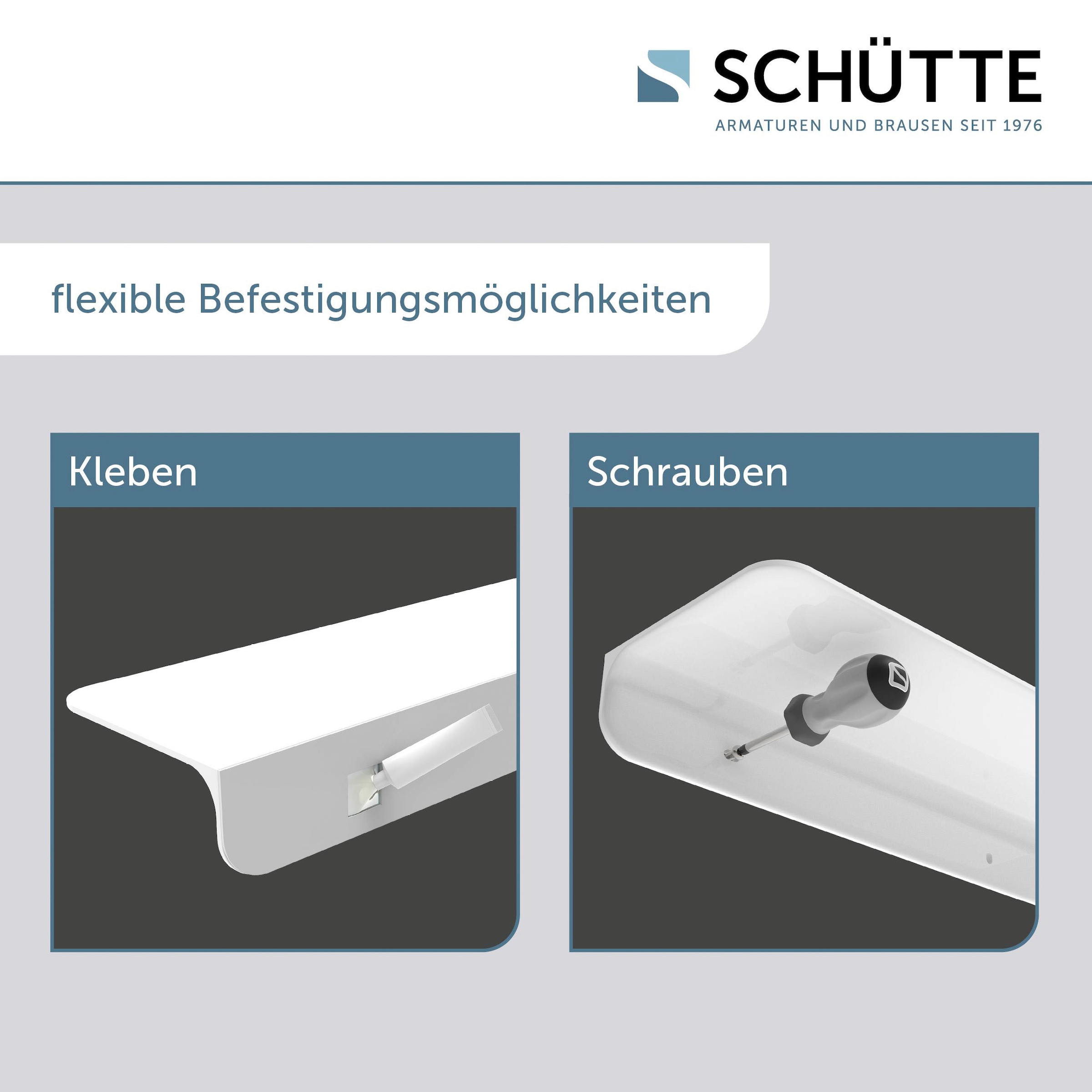 Schütte Duschregal ohne Bohren, Bad Regal für Badezimmer in Weiss oder Anthrazit