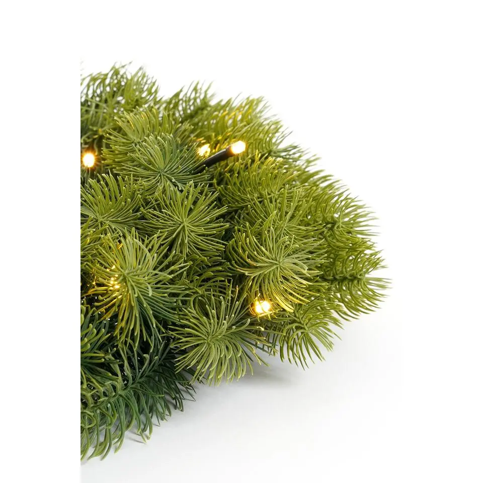 Black Box Trees Nagoya Kerstkrans met Verlichting - H12 x Ø60 cm - Groen