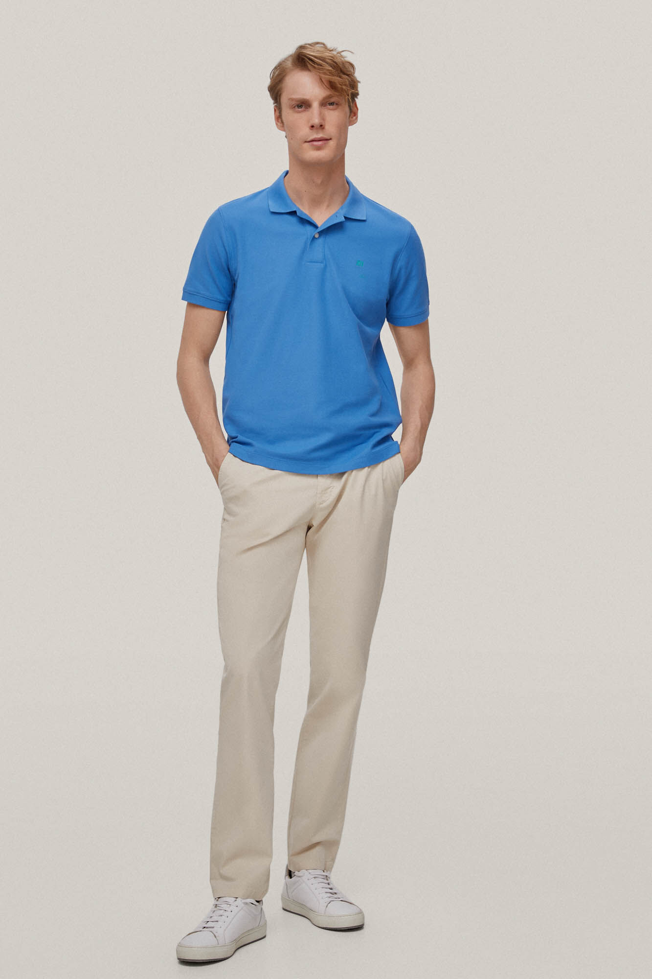 Camisa polo com logotipo - Azul