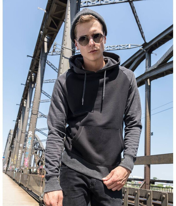 BUILD YOUR BRAND BY077 - Sweat capuche manches raglan