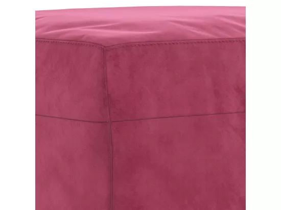 Ensemble de canapés 3 pièces avec coussins rouge bordeaux velours