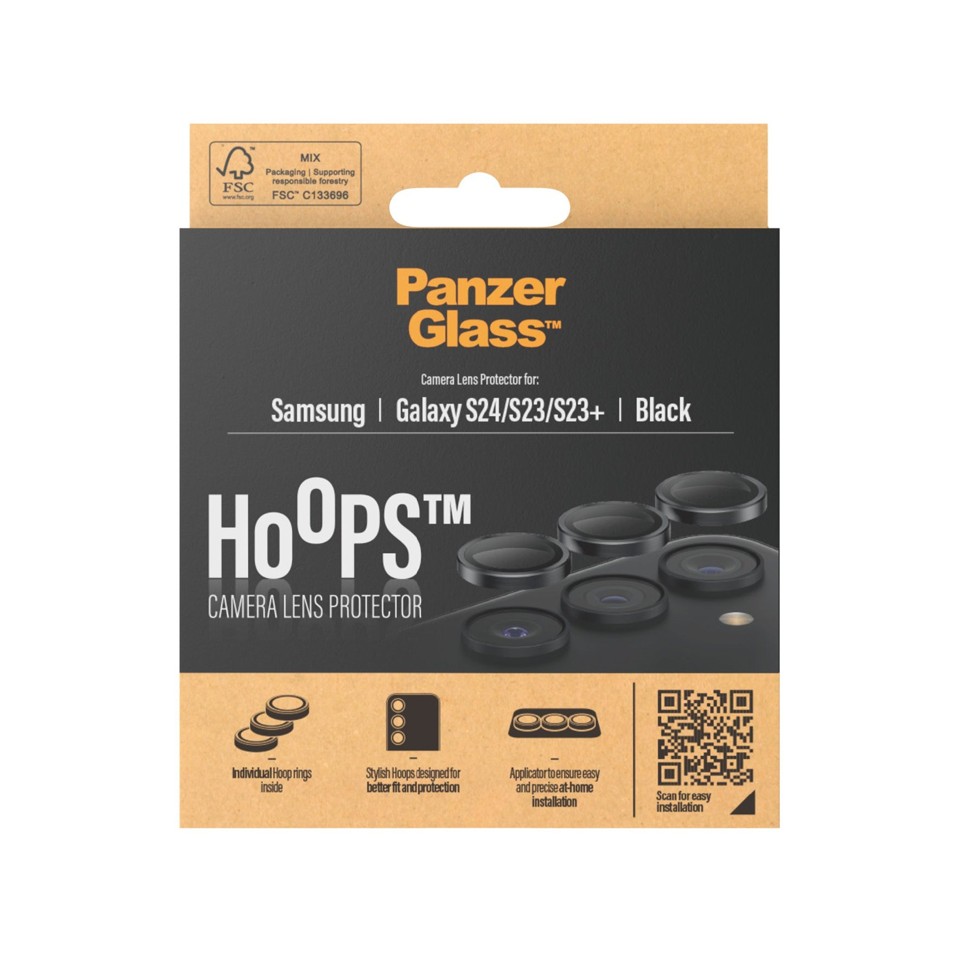 PanzerGlass Hoops - Linsebeskyttelse - Samsung Galaxy S24/S23/S23 Plus - Black