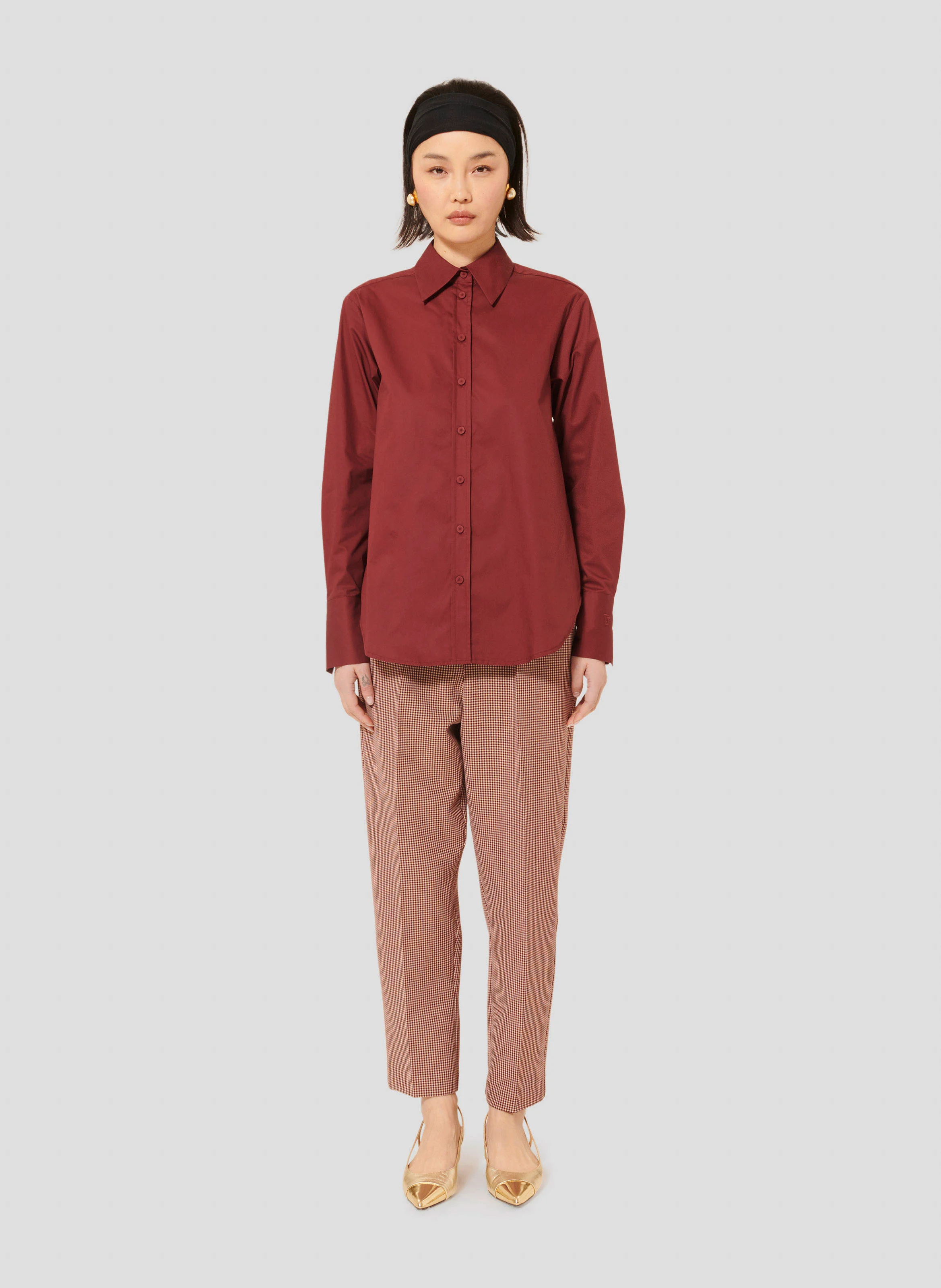 CLARISSE - Chemise droite en coton | Rouge