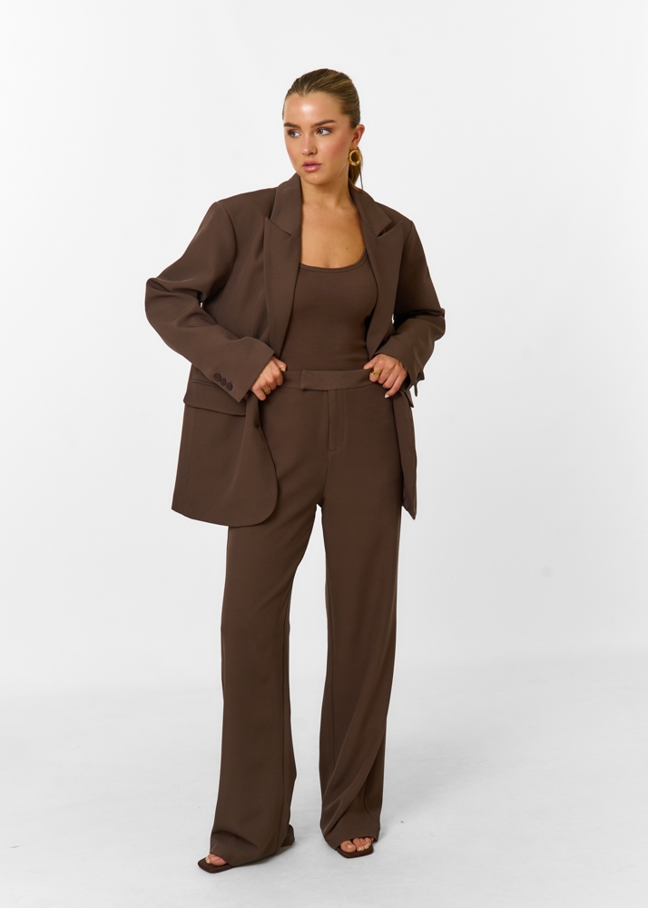 Audrey oversized blazer choco bruin