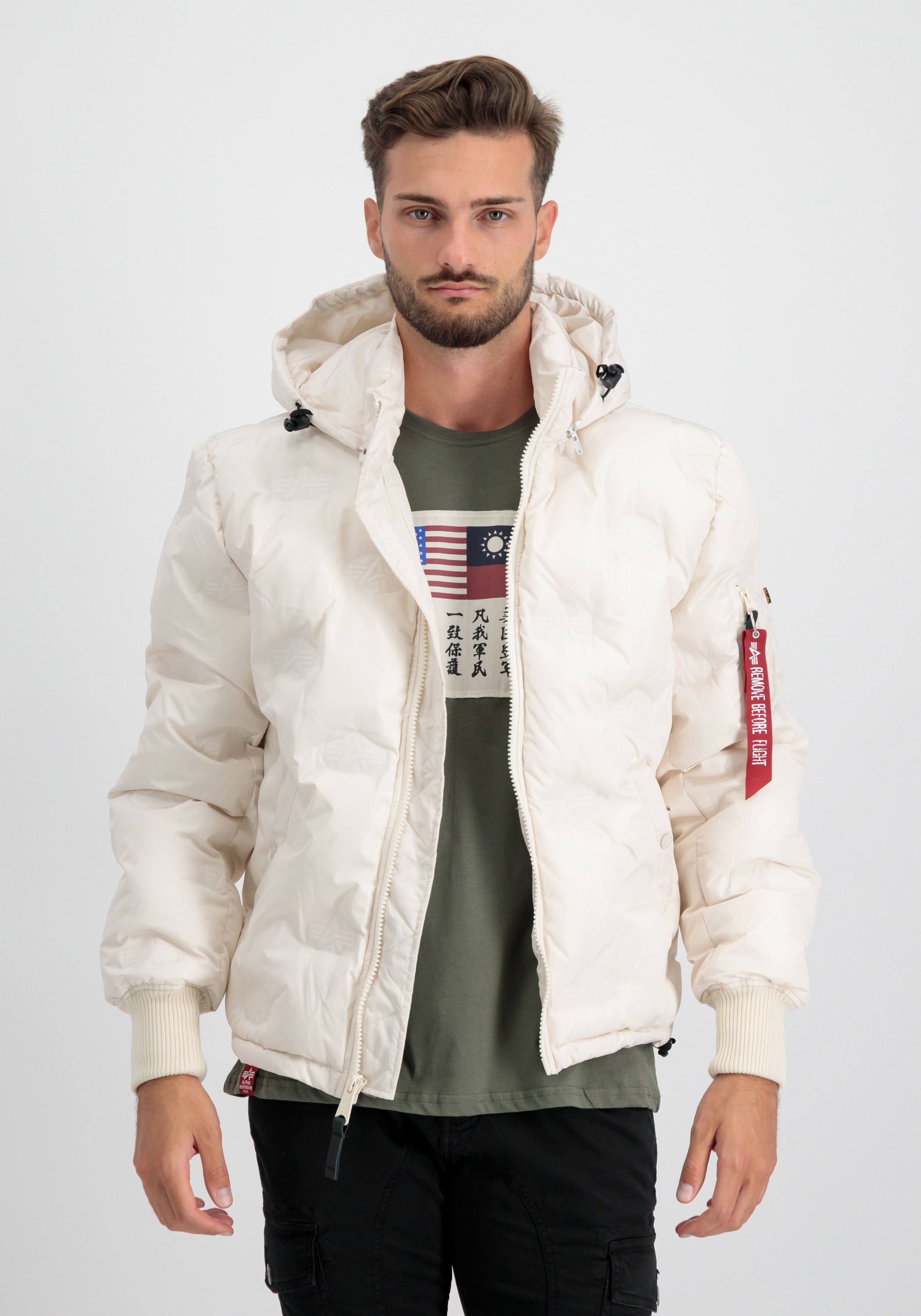 Alpha Industries Winterjacke »Hooded Logo Puffer«