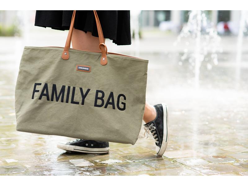 Childhome Wickeltasche Family Bag Canvas Khaki Ideale Tasche für alle Familienausflüge