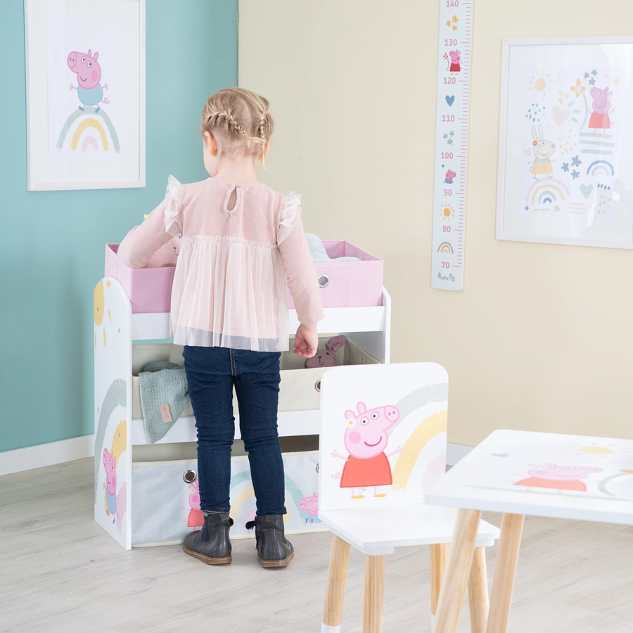 roba Spielregal Peppa Pig mit 5 Stoffboxen