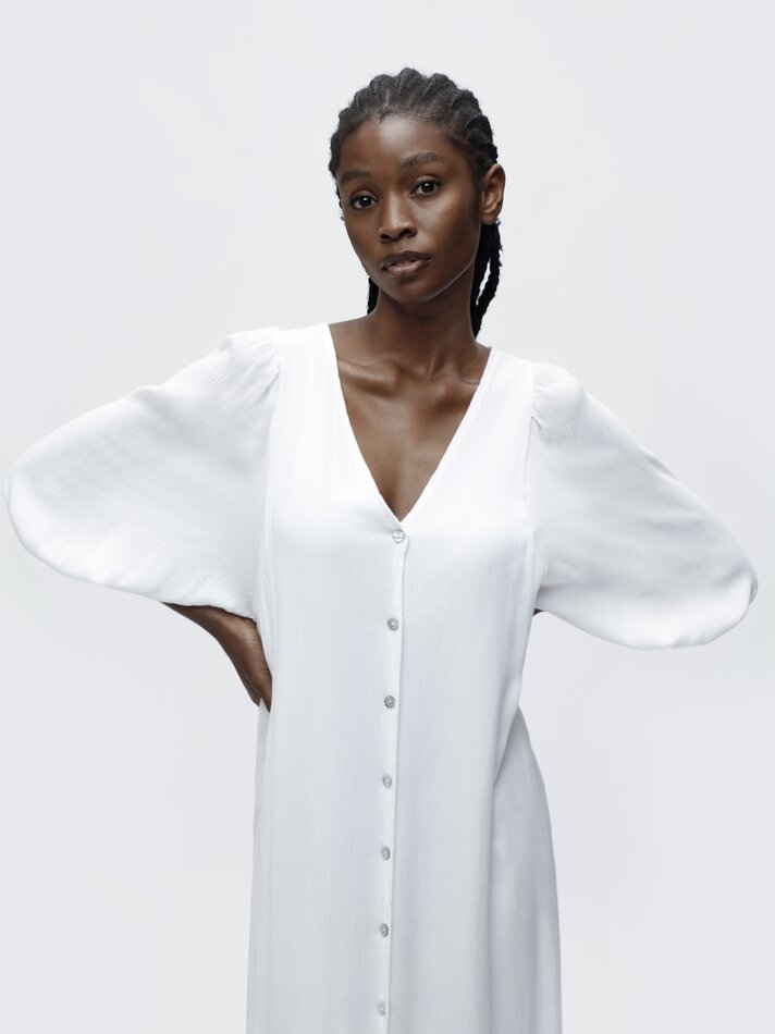 Vestido midi fluido - Branco