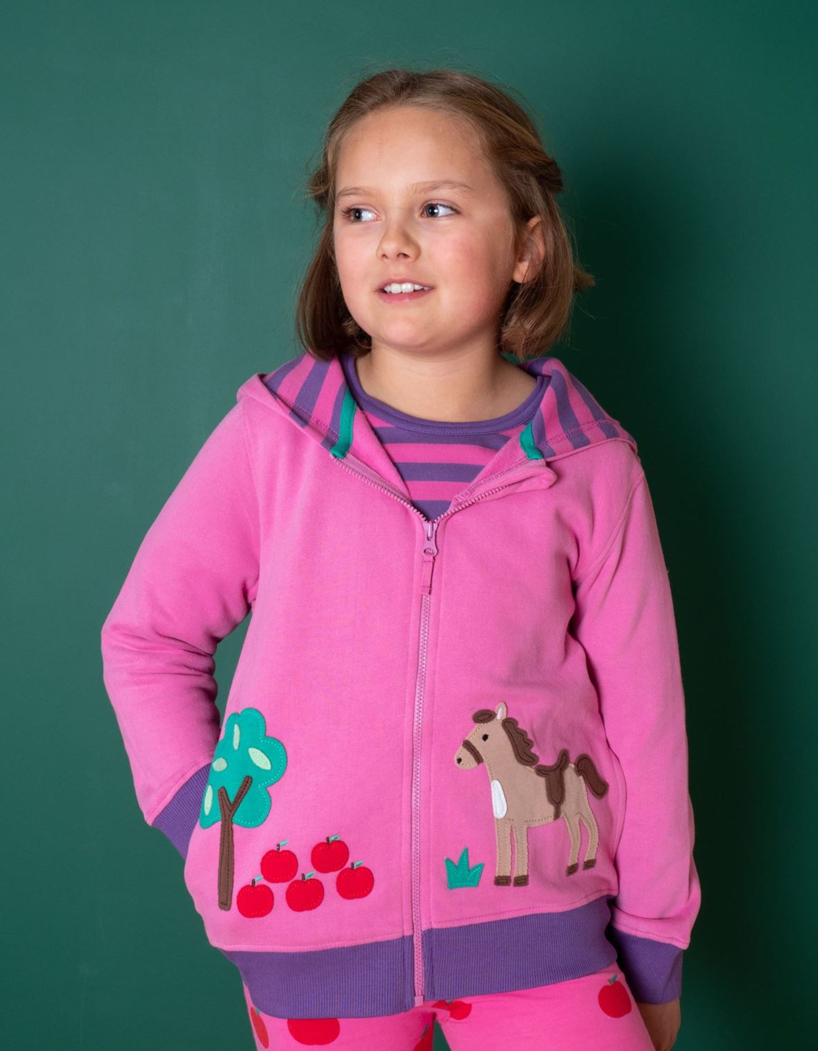 Toby Tiger Hoodie mit Pferde Applikationen