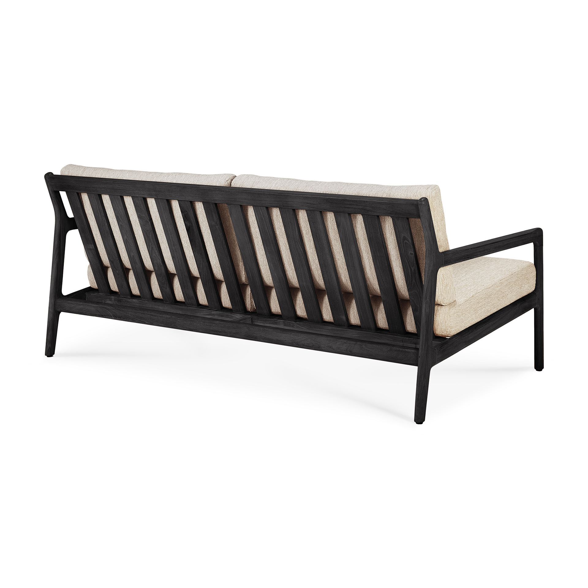 Teak Jack sofa 180cm - zwart - compleet - naturel kussen
