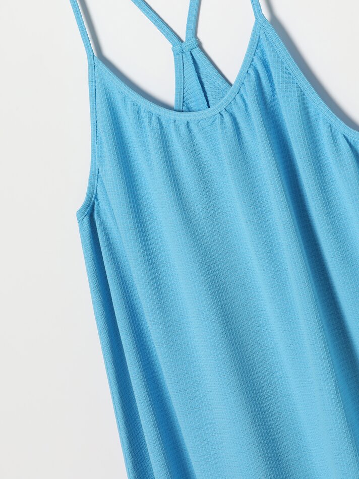 Vestido midi com alças - Azul Médio