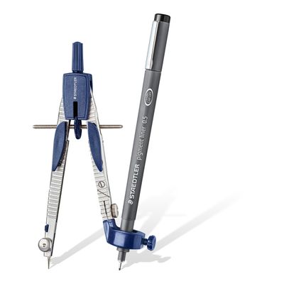 STAEDTLER Mars Comfort 553 - Compas réglable à balustre et accessoires