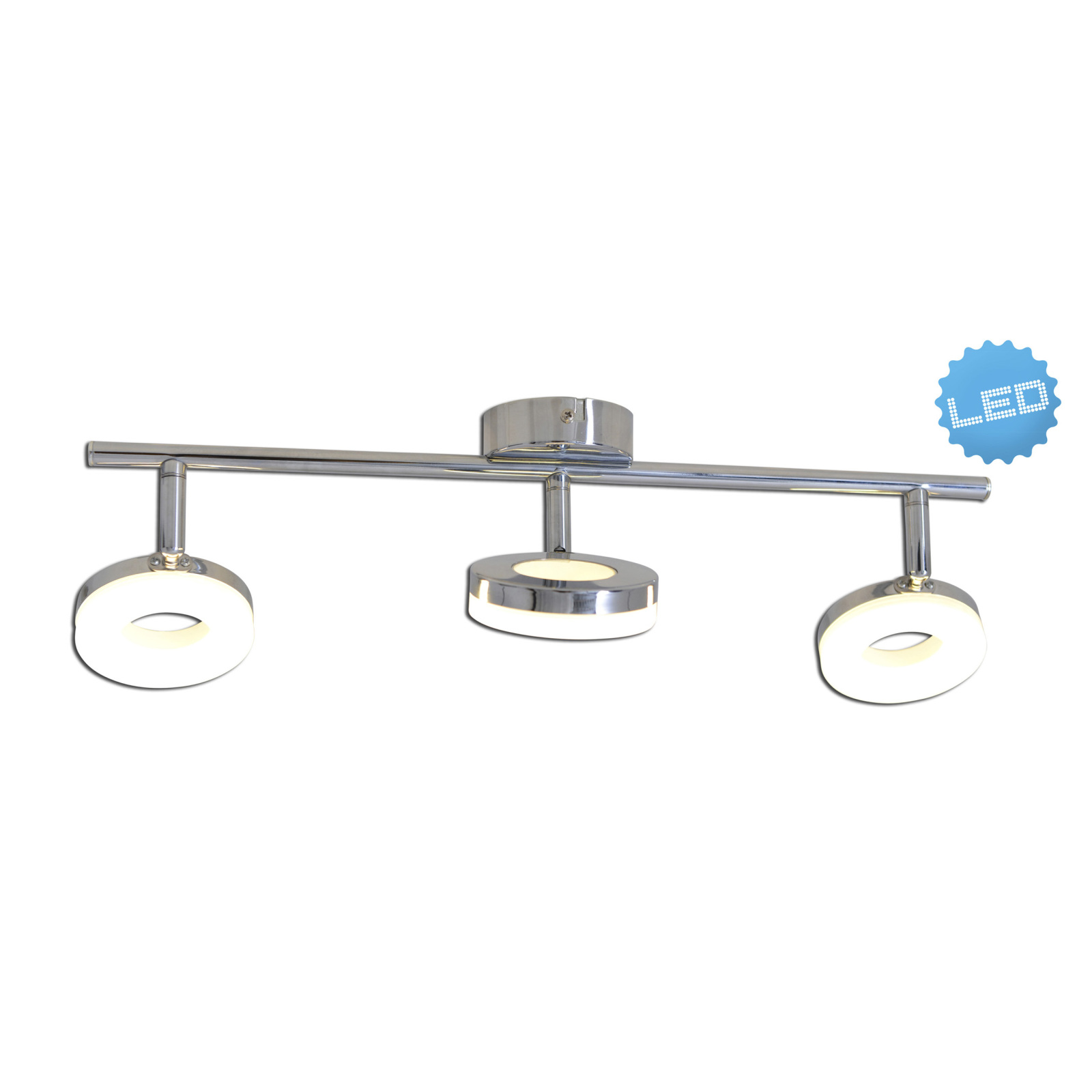 LED-Deckenspot DONUT - chromfarben - 3-flammig