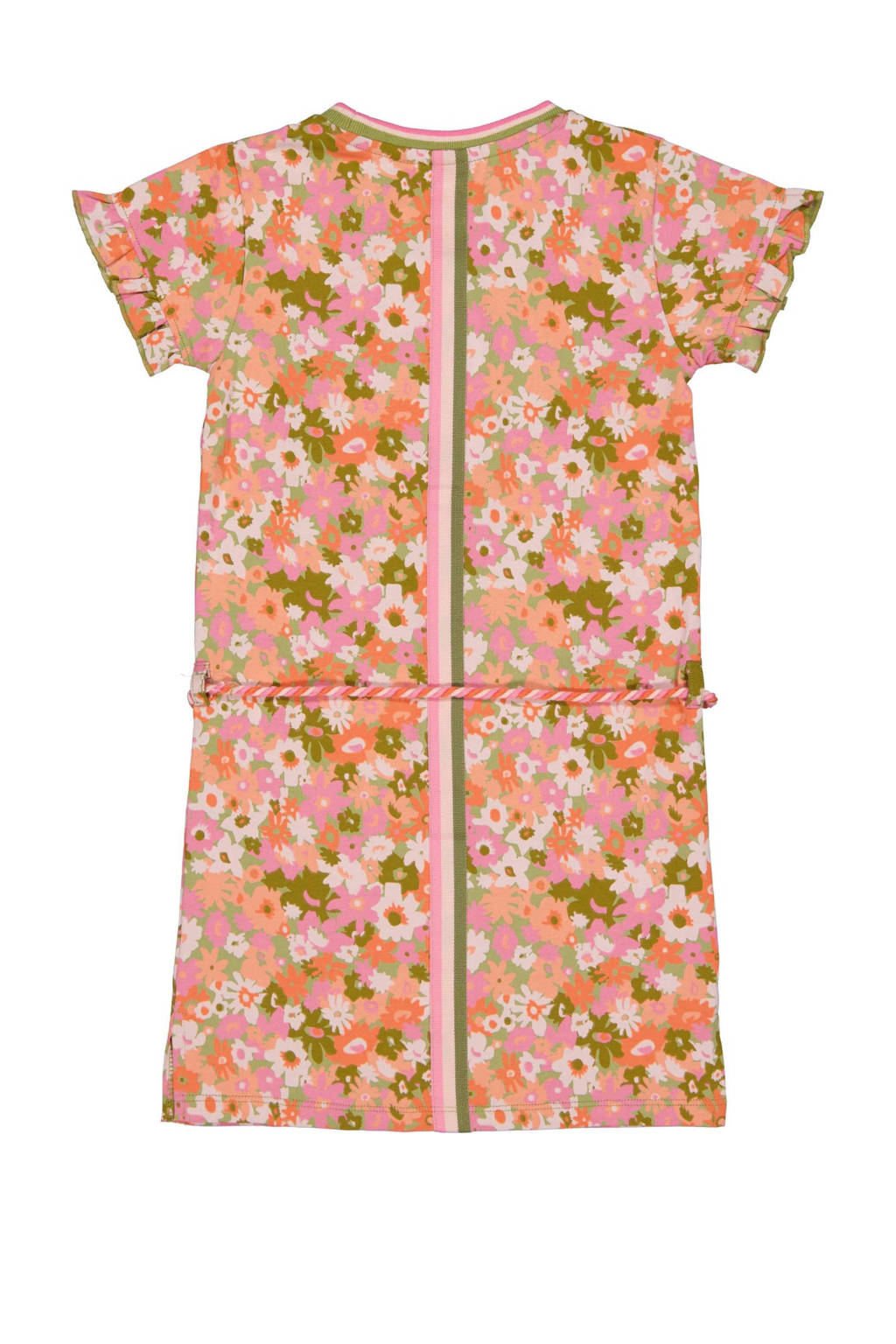 Quapi gebloemde T-shirtjurk BABETTE roze/oranje/groen