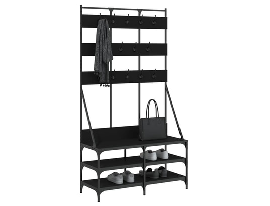 VIDAXL - Penderie Porte-vêtements et rangement des chaussures noir 100x40x18...