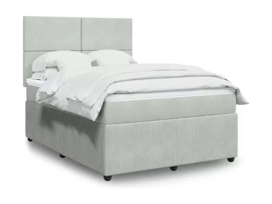 Sommier à lattes de lit et matelas Gris clair 140x190cm Velours