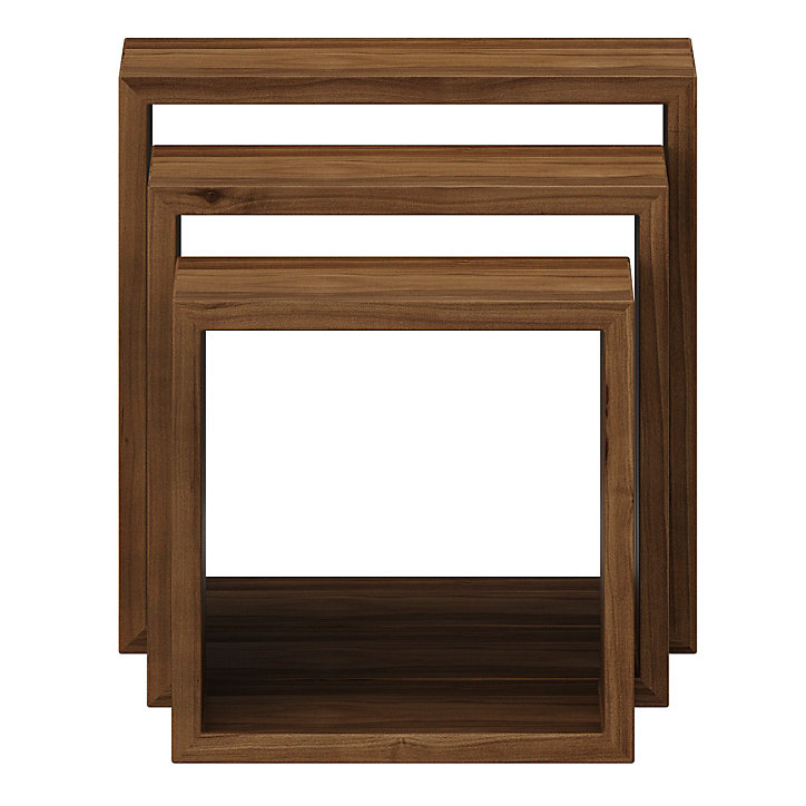 Lot de 3 étagères murales cubes modulables Form Rigga effet noyer