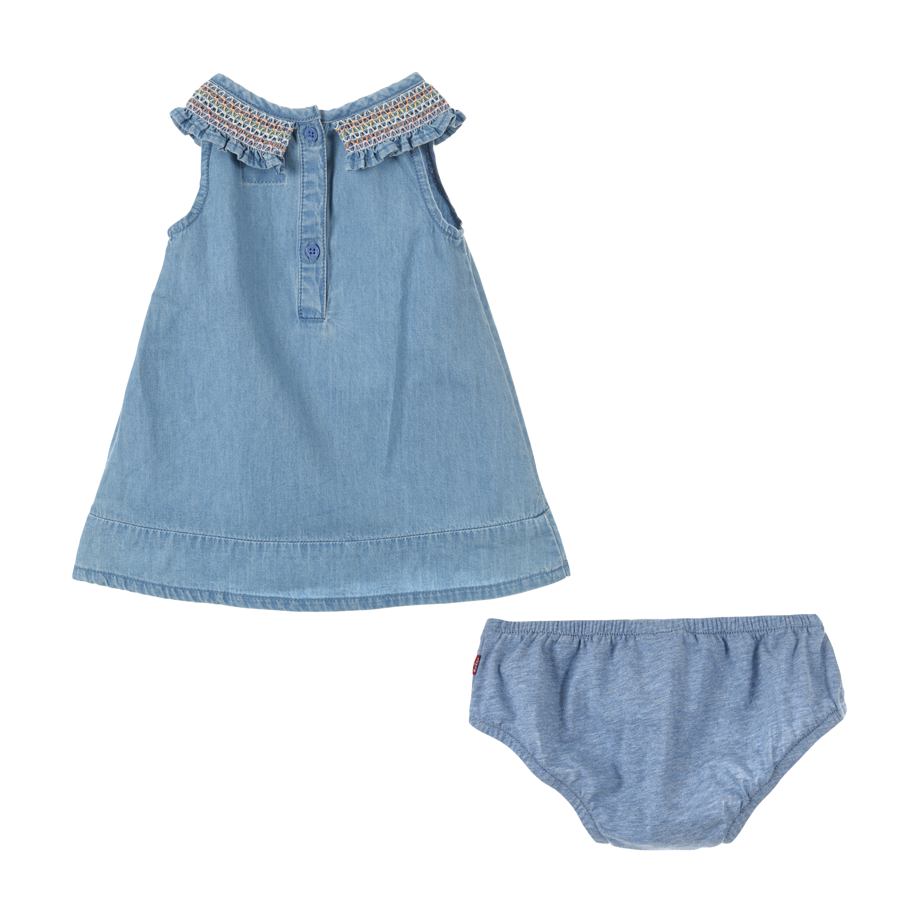 Robe courte en jean avec bloomer en coton | Bleu