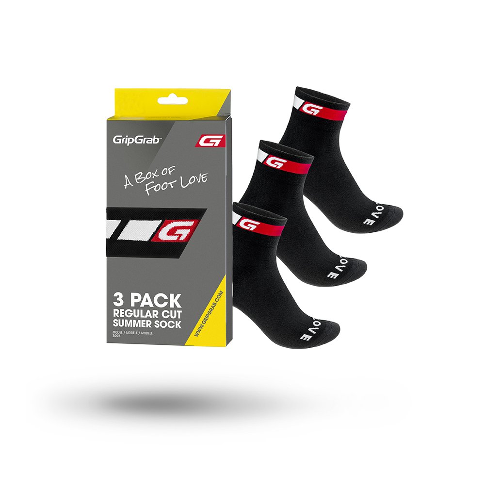 GripGrab sommer sok regular cut sort 3 Pak