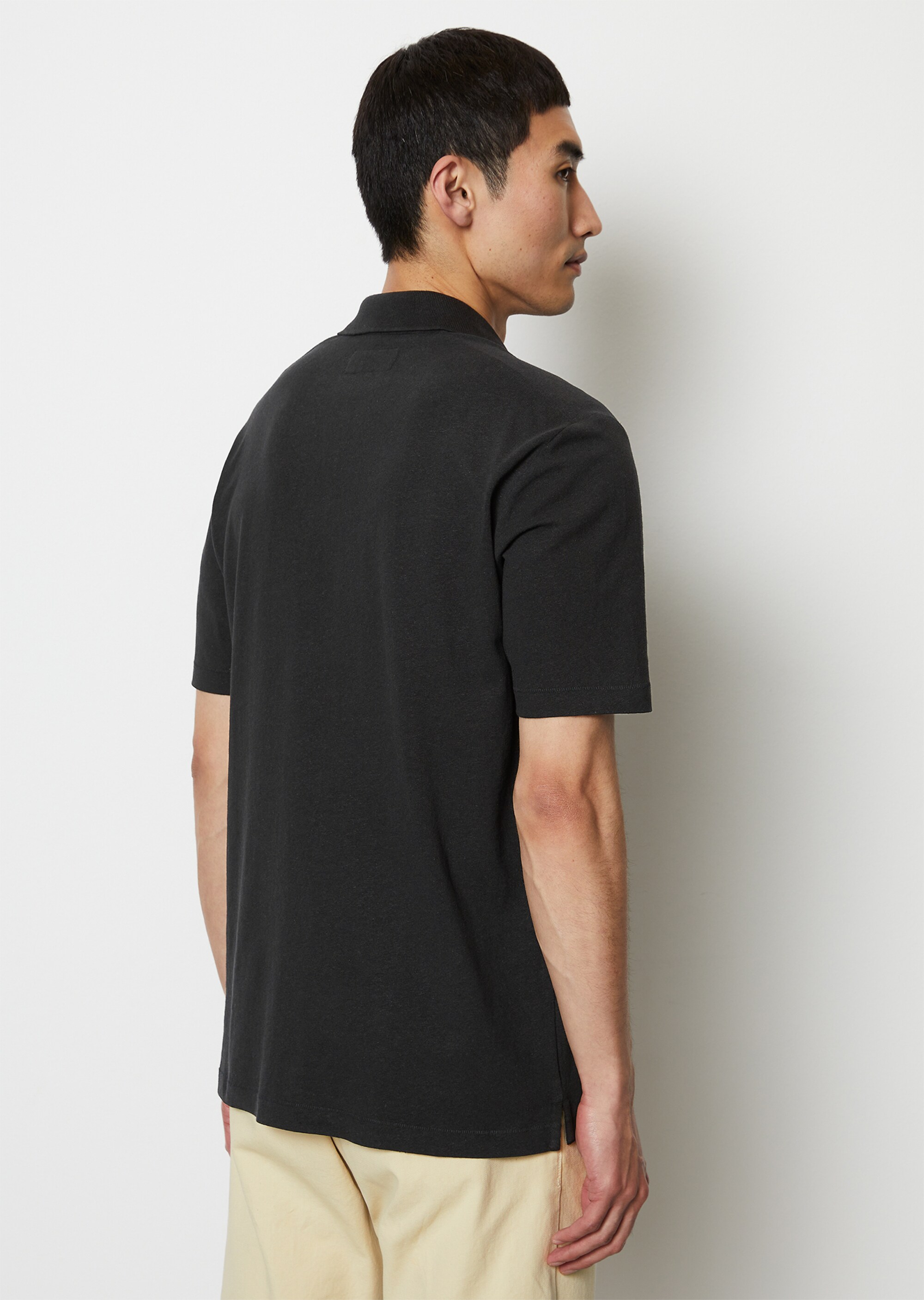 Poloshirt Jersey regular aus Bio-Baumwolle und Leinen