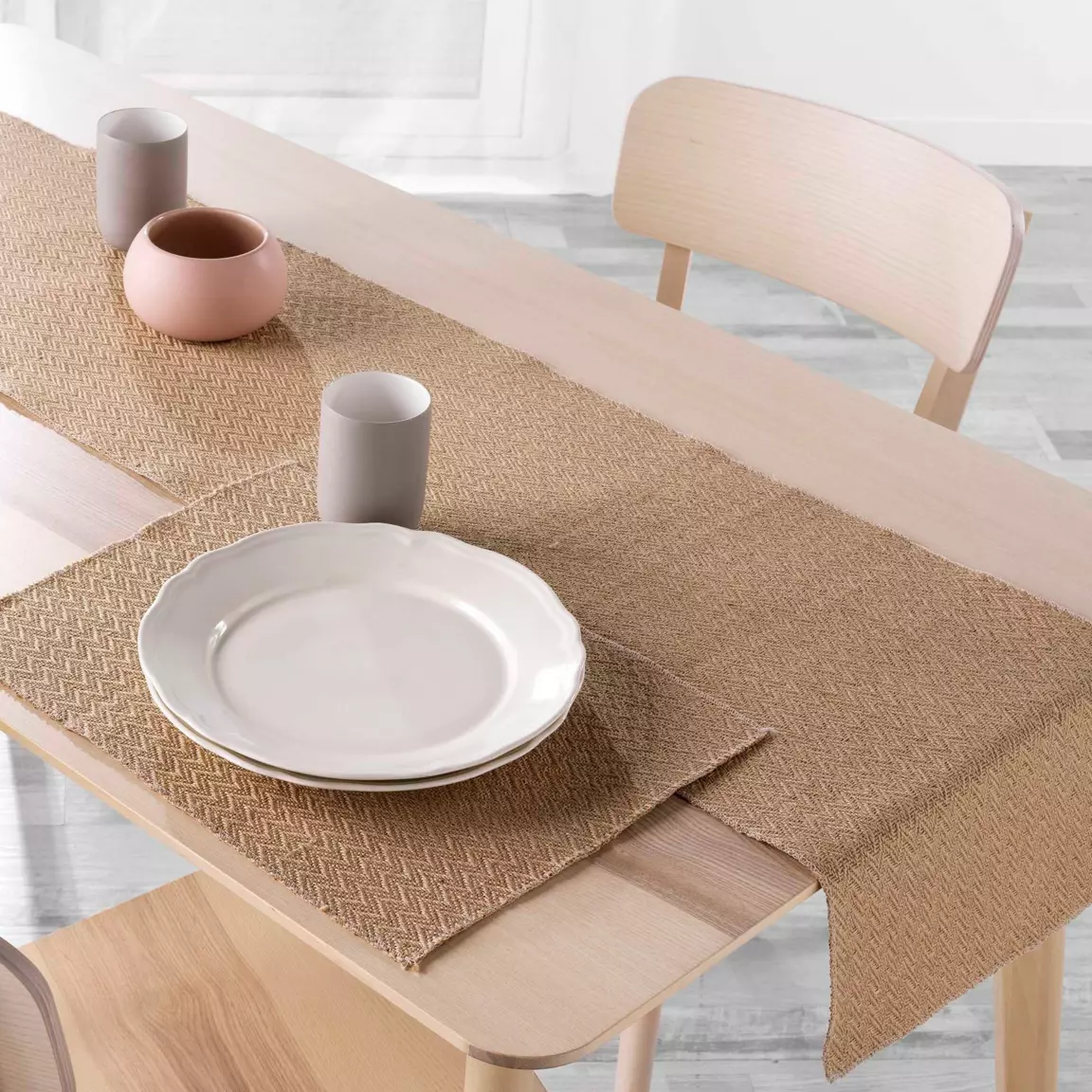 Chemin de table jute (140 x 35 cm) Modalie Beige