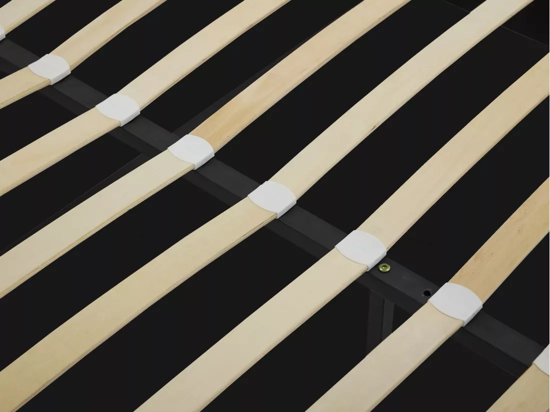 Lit coffre 180 x 200 cm - Tissu bouclette - Crème - LIRIMO