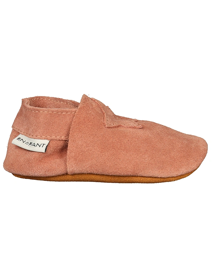 Leder-Krabbelschuhe STERN in old rose