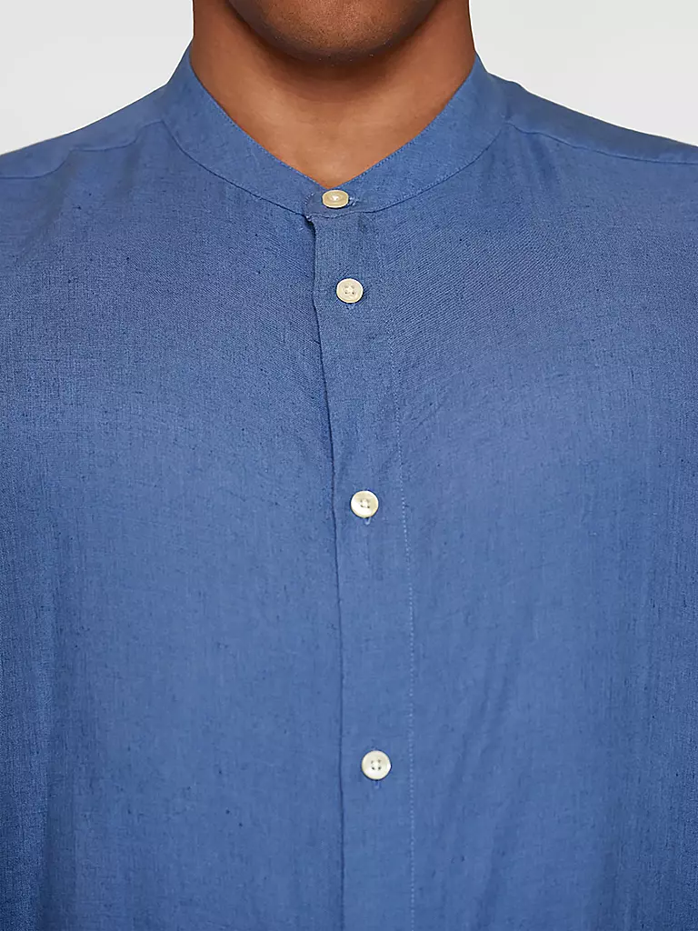 KNOWLEDGE COTTON APPAREL Leinenhemd blau