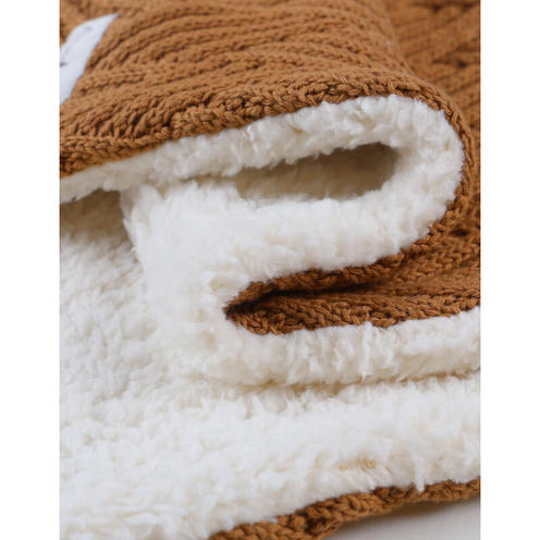 Couverture tricot avec sherpa 75x100 - Sweet Caramel - NOUKIE 'S