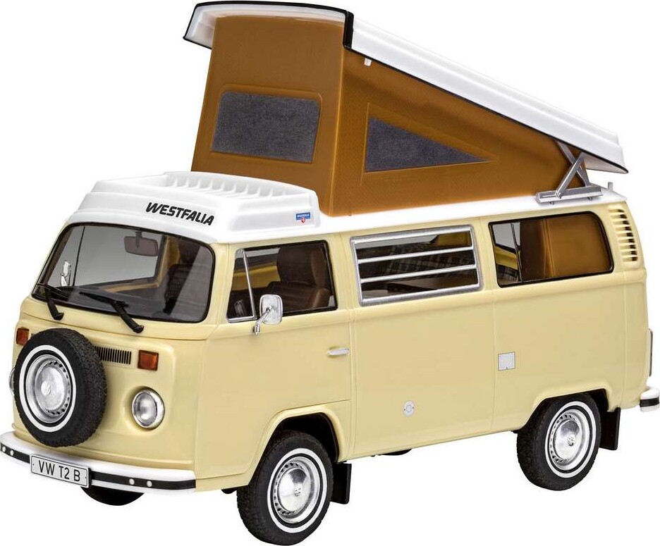 Revell - Vw T2 Camper Bil Byggesæt Inkl. Maling - 1:24 - Easy Click - 07676