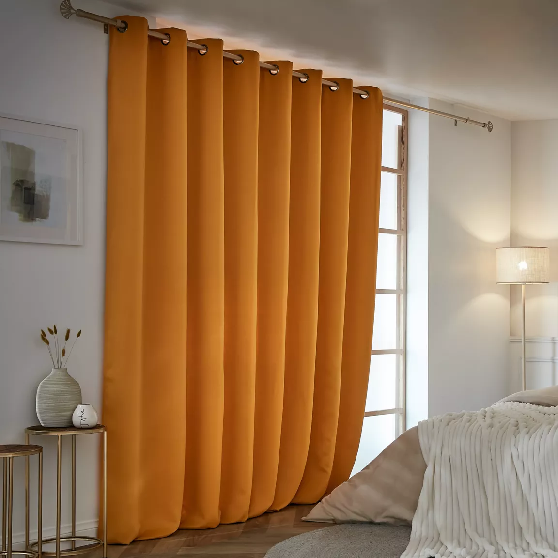 Rideau obscurcissant thermique (280 x 260 cm) Calore Jaune moutarde