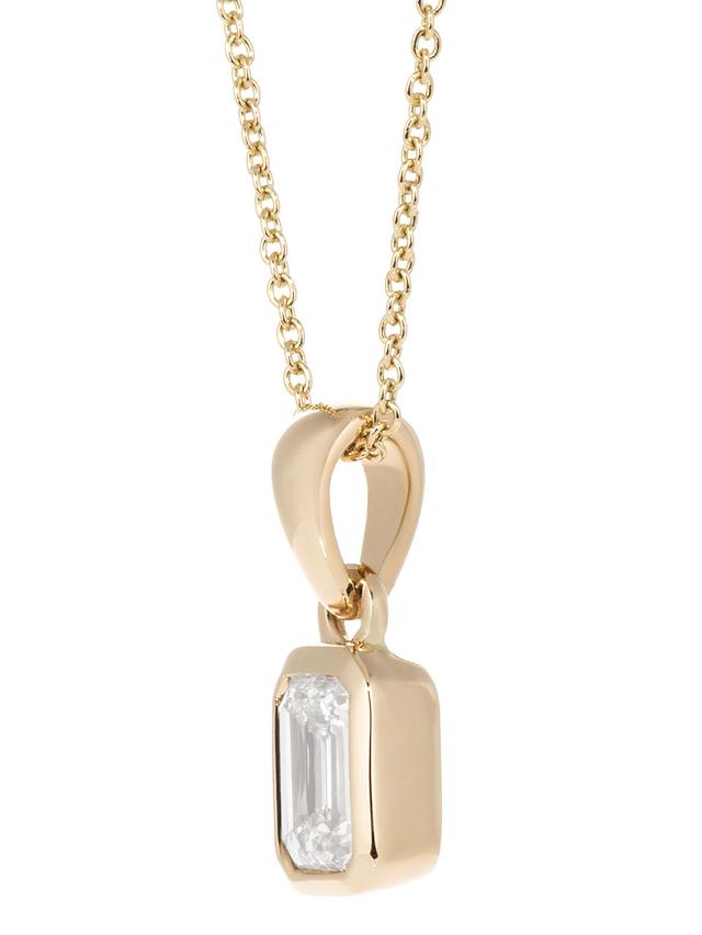 Diamant-Anhänger, 1,0 ct. Emerald-cut, mit Kette