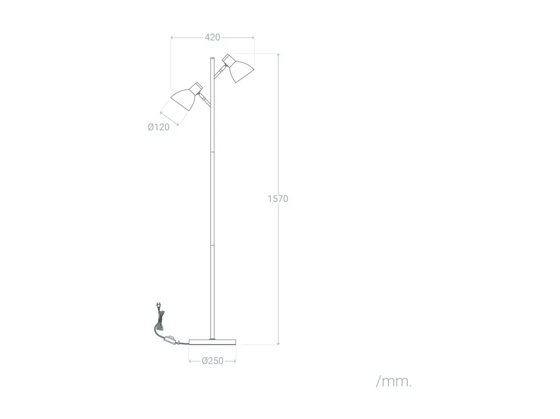 Lampadaire Métal Luxo Brun